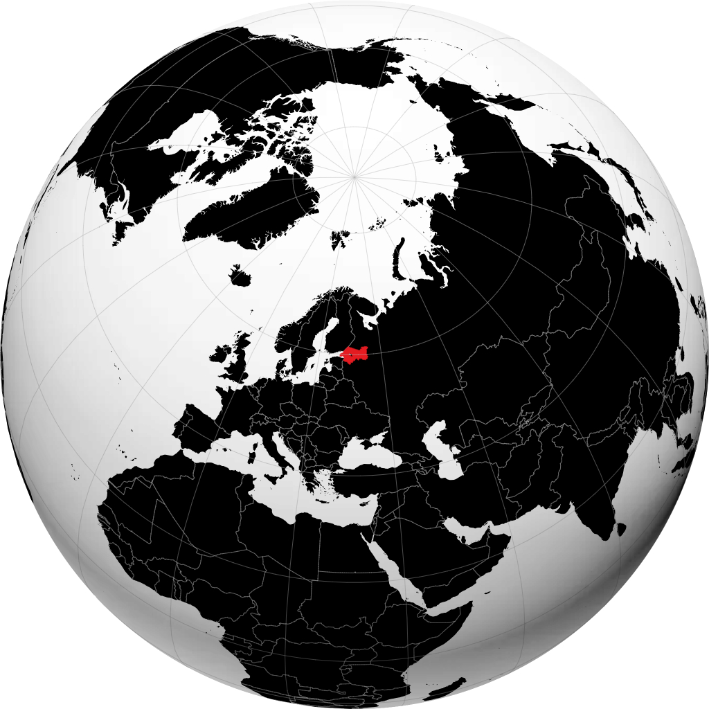 Oblast de Léningrad sur le globe