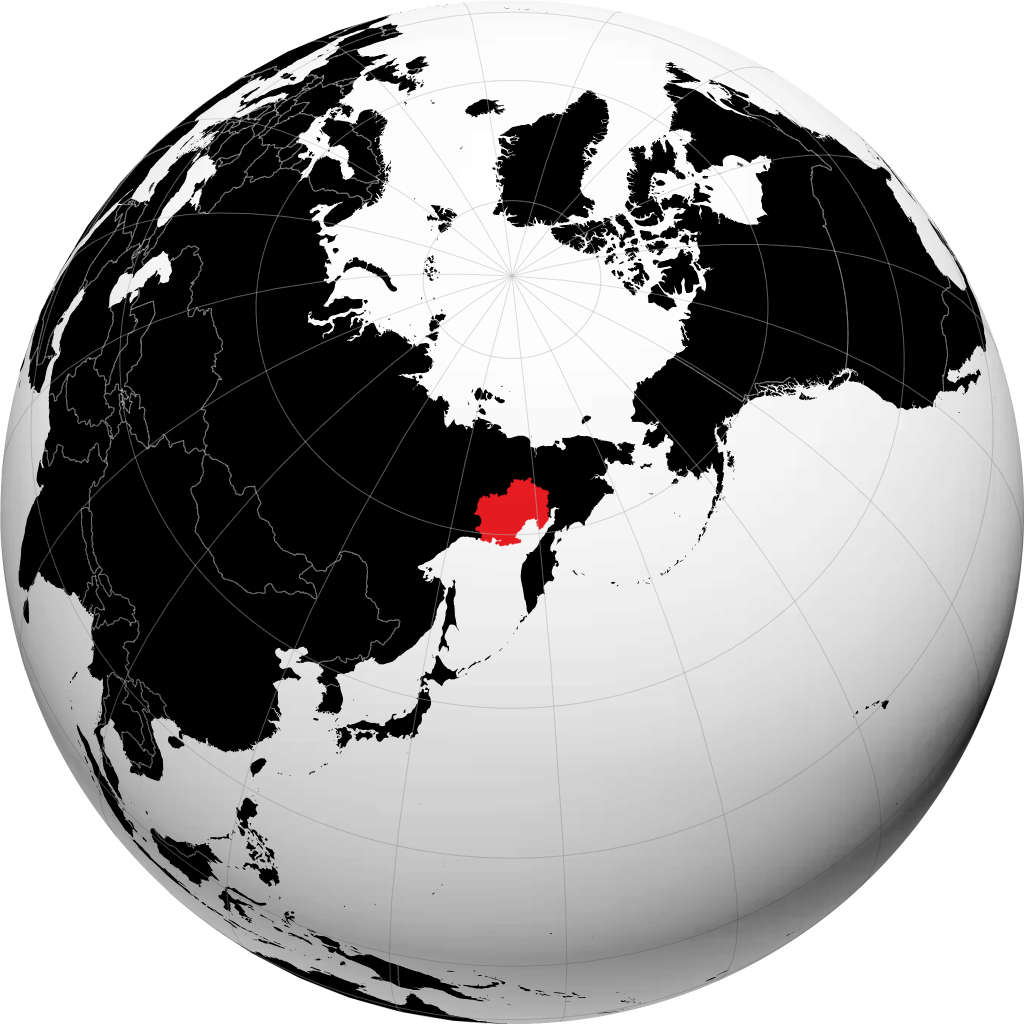 Oblast de Magadan sur le globe