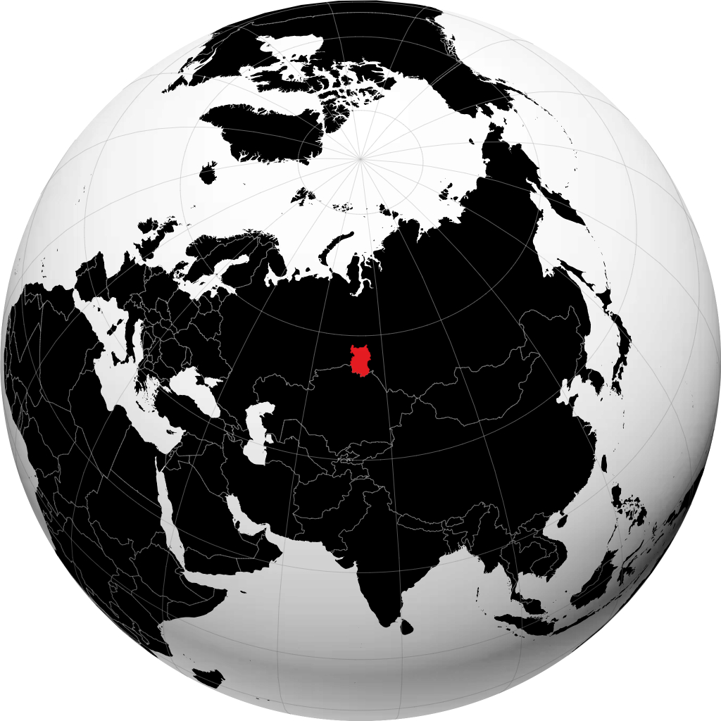 Oblast d'Omsk sur le globe