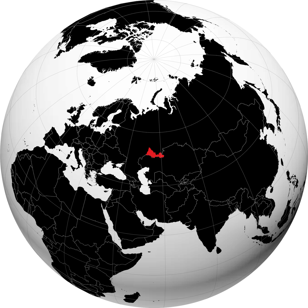 Oblast d'Orenbourg sur le globe