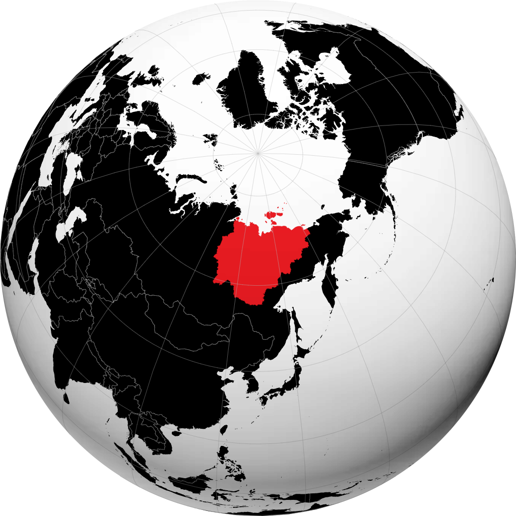 Sakha (Iakoutie) sur le globe
