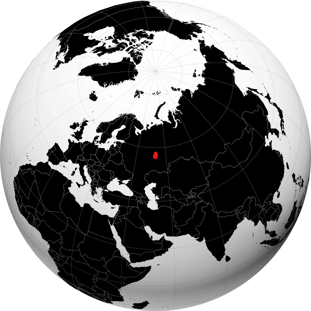 République d'Oudmourtie sur le globe