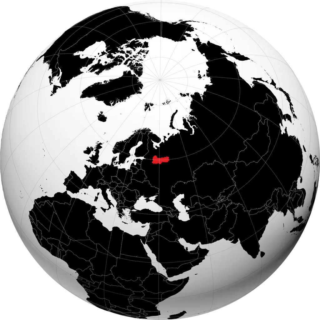 Région de Vologda sur le globe