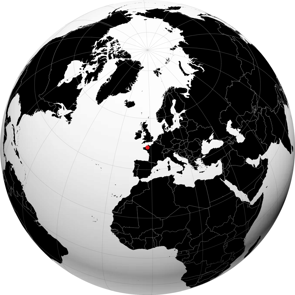Saint-Malo sur le globe