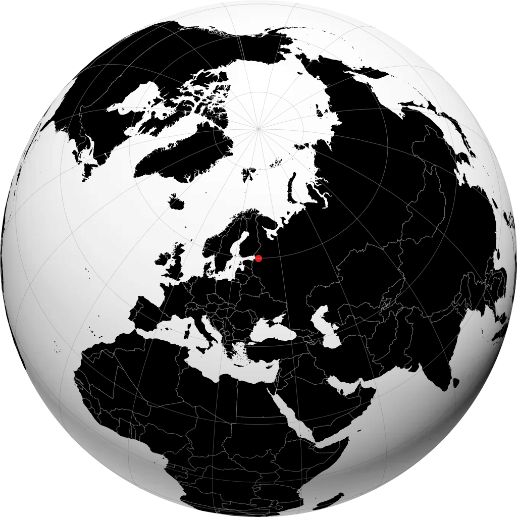 Saint-Pétersbourg sur le globe