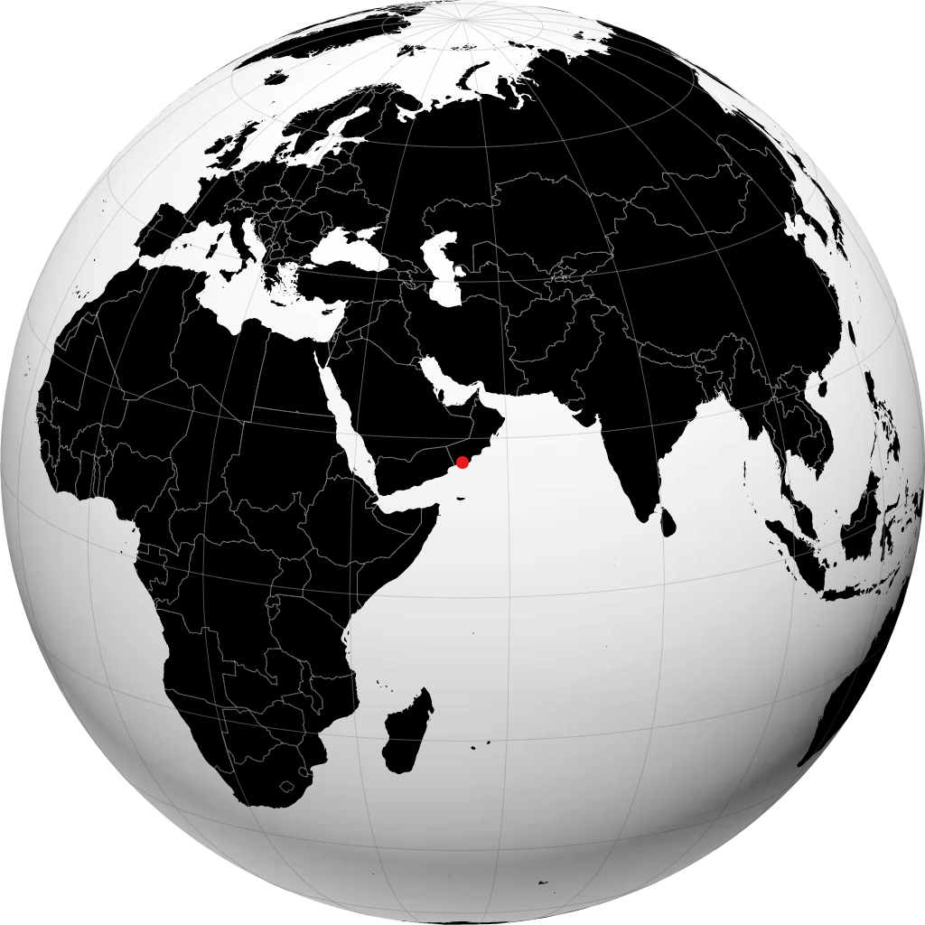 Salalah sur le globe