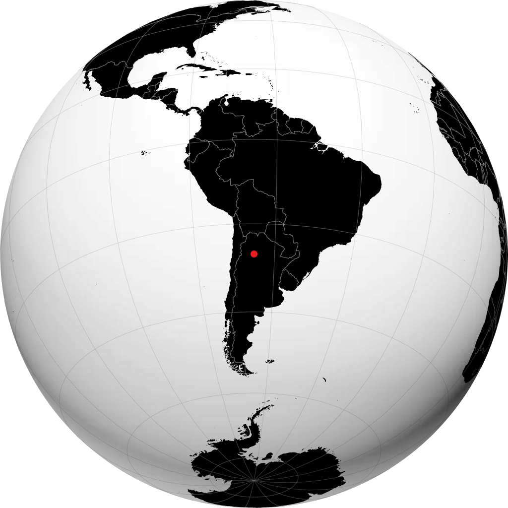 San Miguel de Tucumán sur le globe
