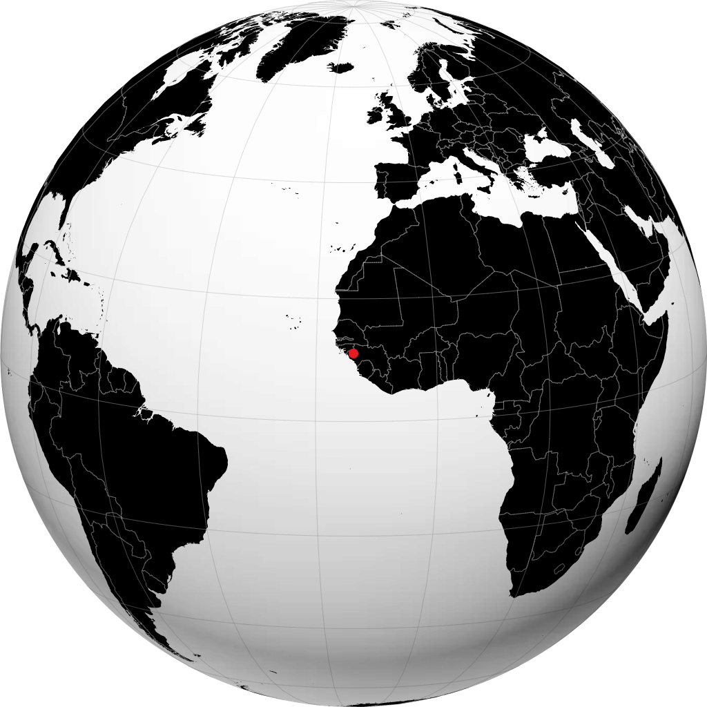 Sangaredi sur le globe