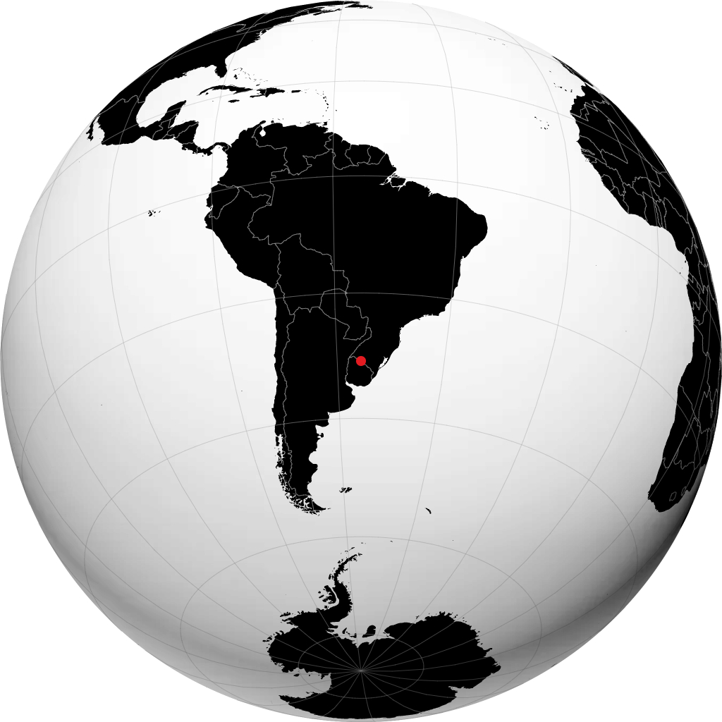 Santana do Livramento sur le globe