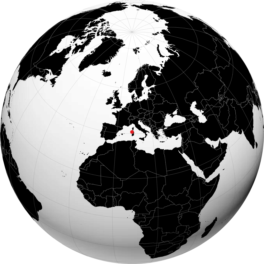 Sassari sur le globe