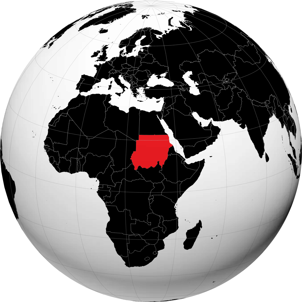 Soudan sur le globe