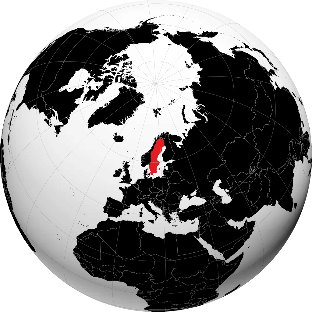 Suède sur le globe