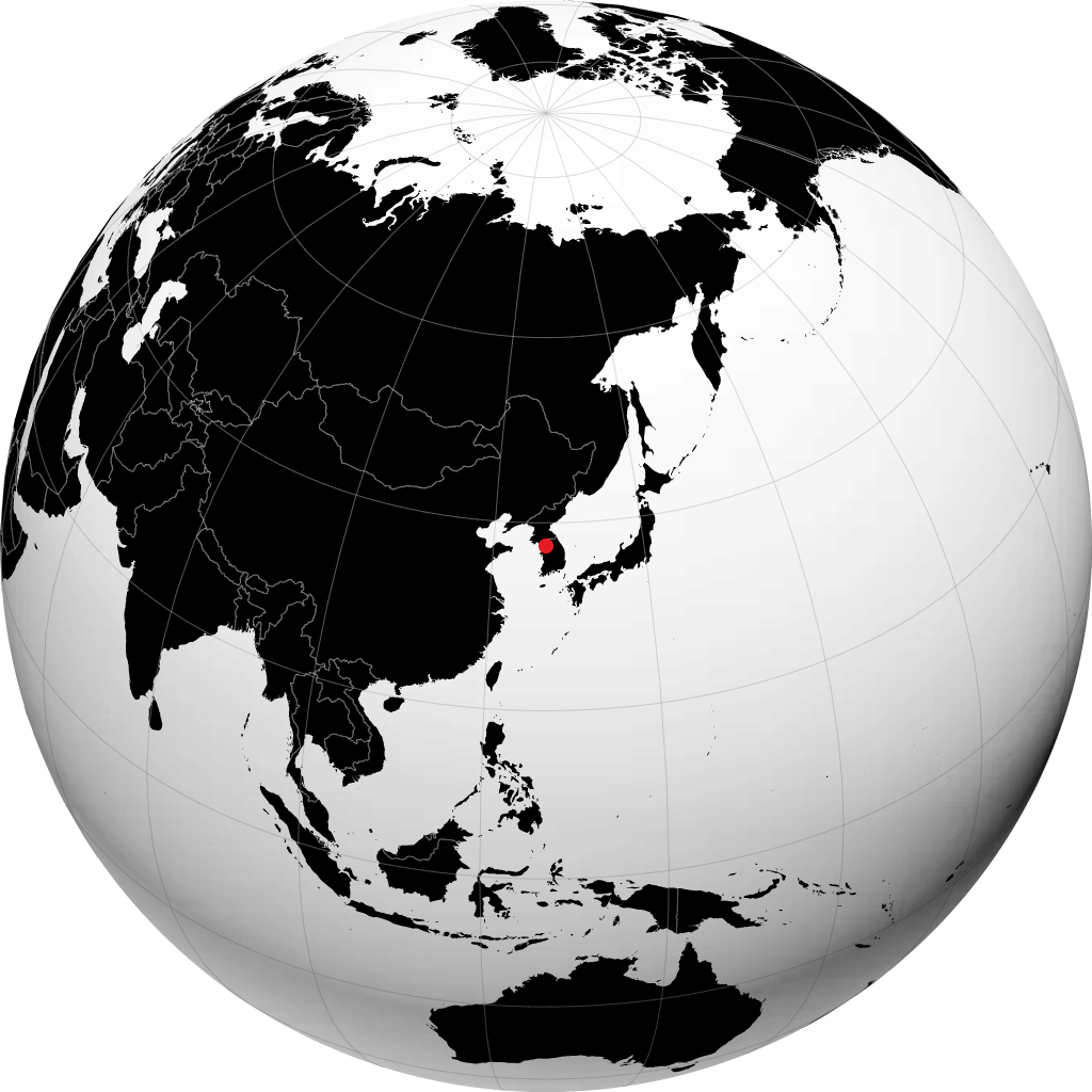 Séoul sur le globe