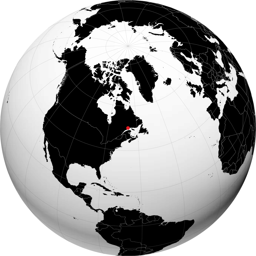 Sept-Îles sur le globe