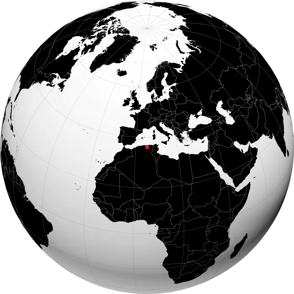 Sétif sur le globe