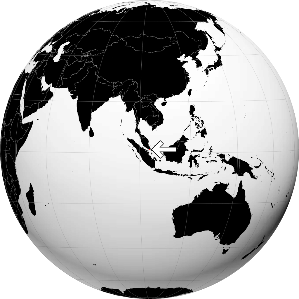 Singapour sur le globe