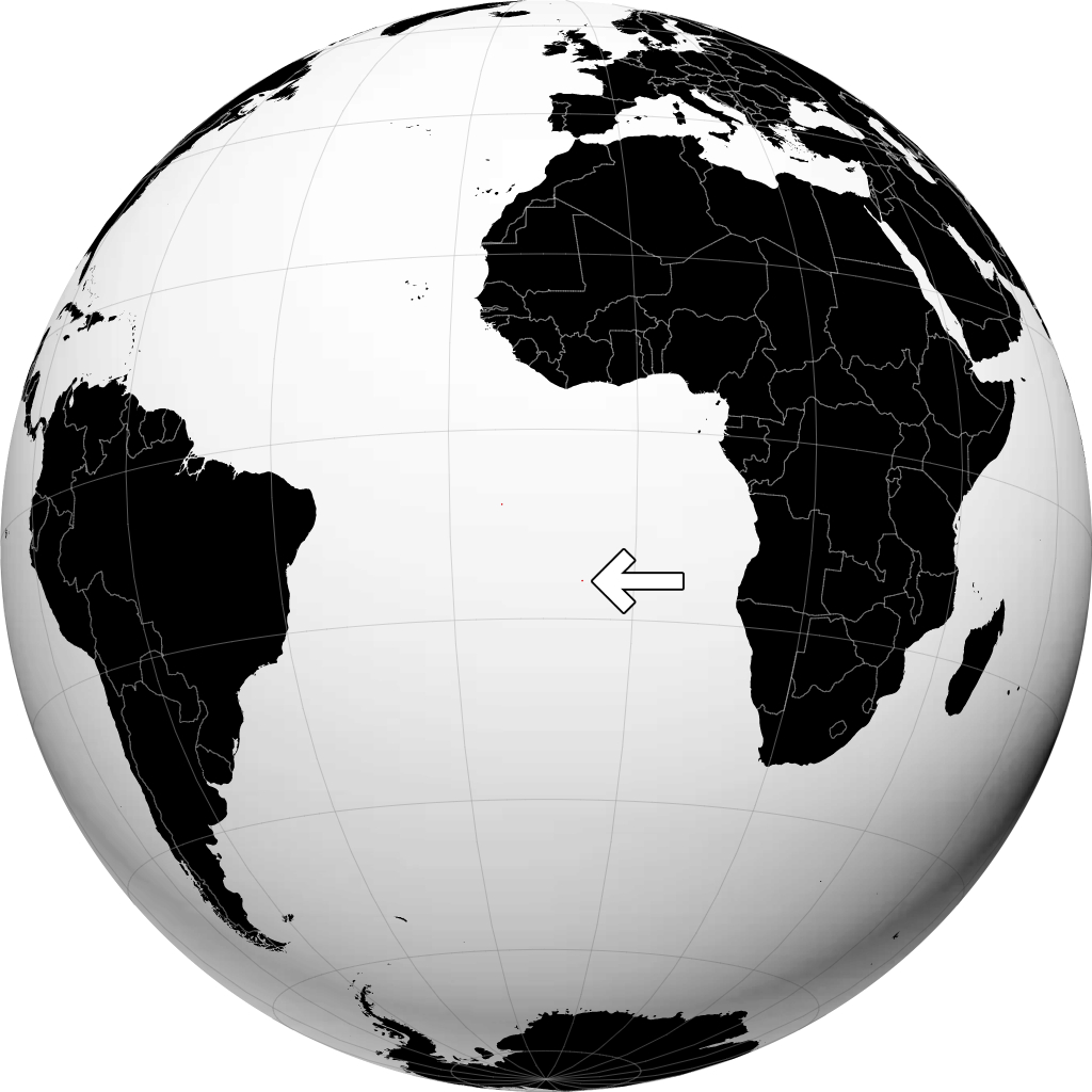 Sainte-Hélène, Ascension et Tristan da Cunha sur le globe