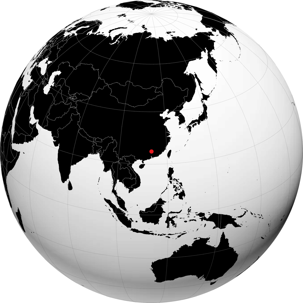Shaoguan sur le globe