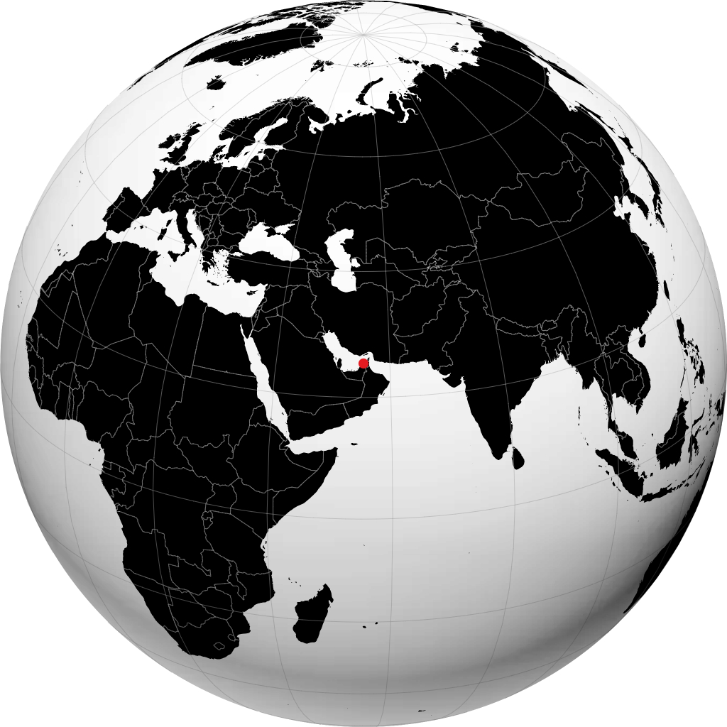 Charjah sur le globe