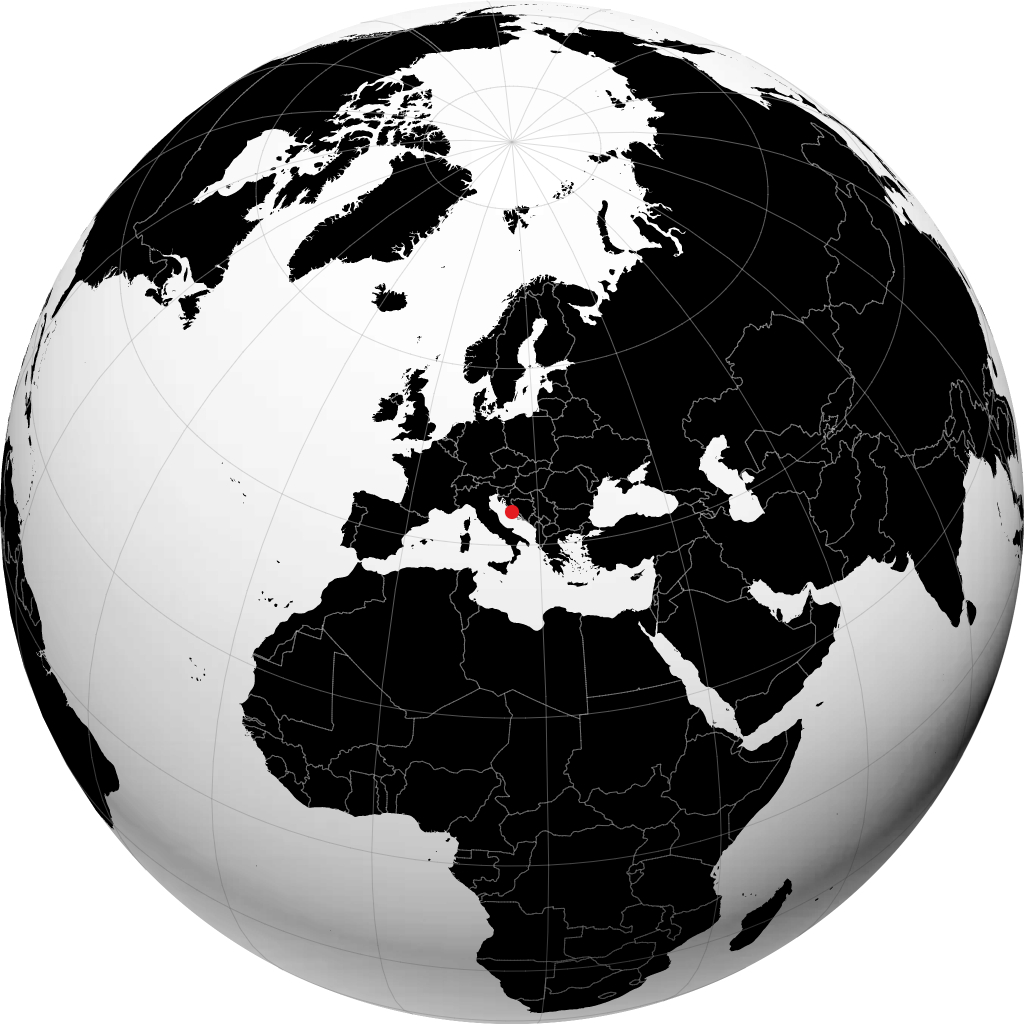 Šibenik sur le globe