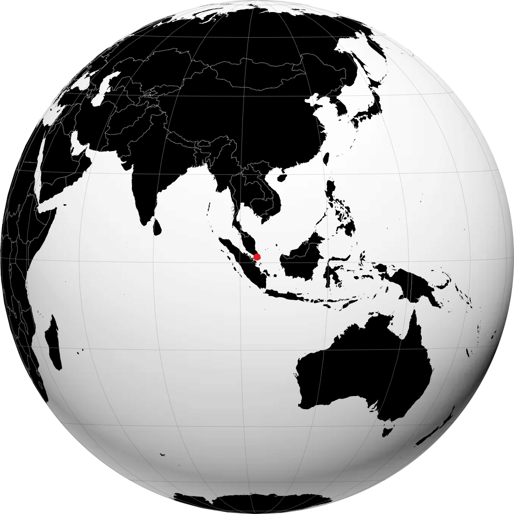 Singapour sur le globe