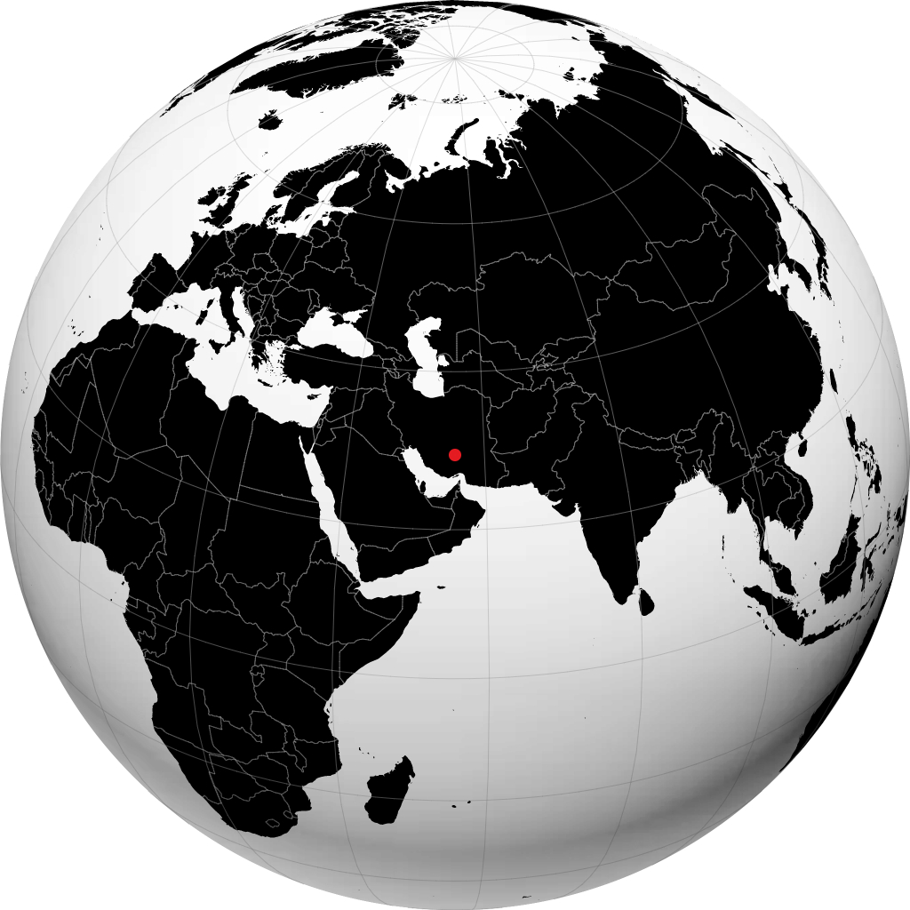 Sirjan sur le globe