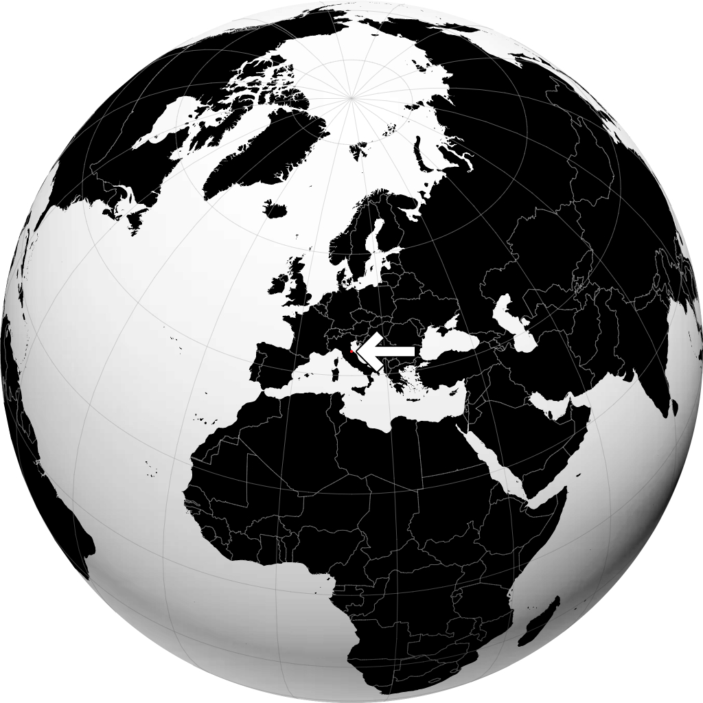 Saint-Marin sur le globe