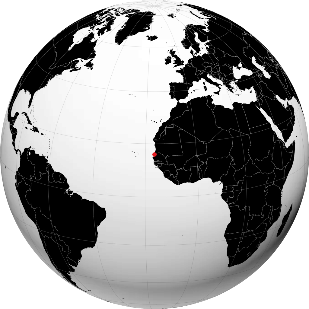 Saint-Louis sur le globe