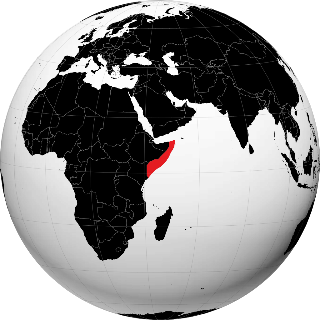 Somalie sur le globe