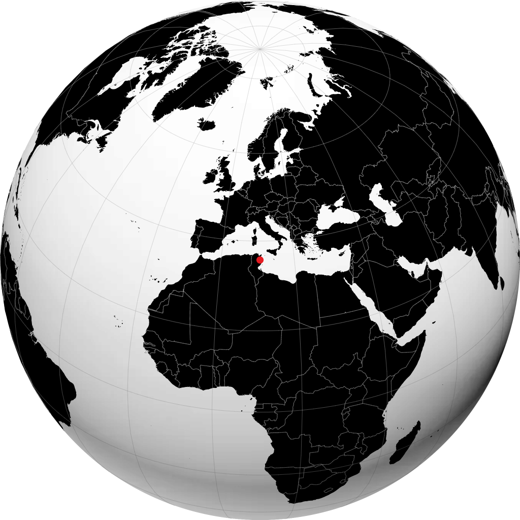 Sousse sur le globe