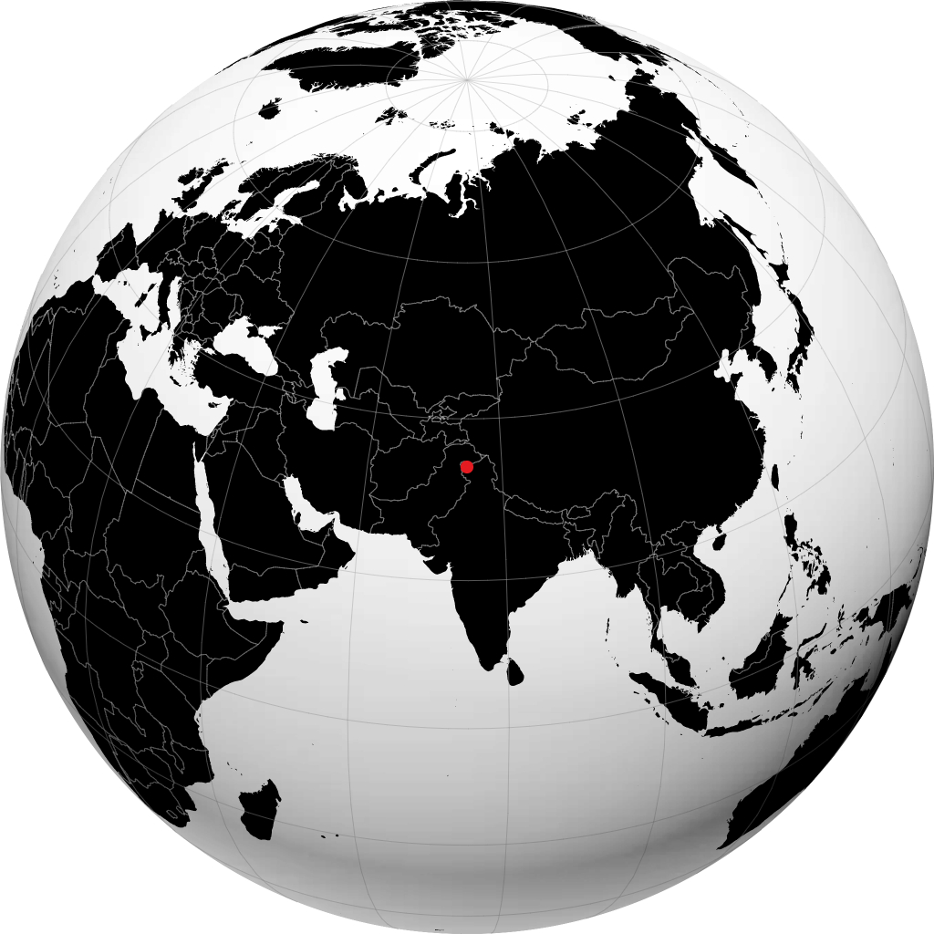 Srinagar sur le globe