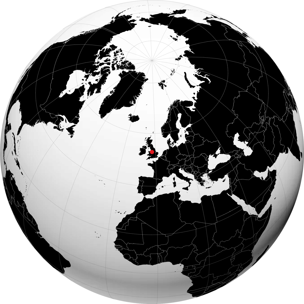 Stoke-on-Trent sur le globe