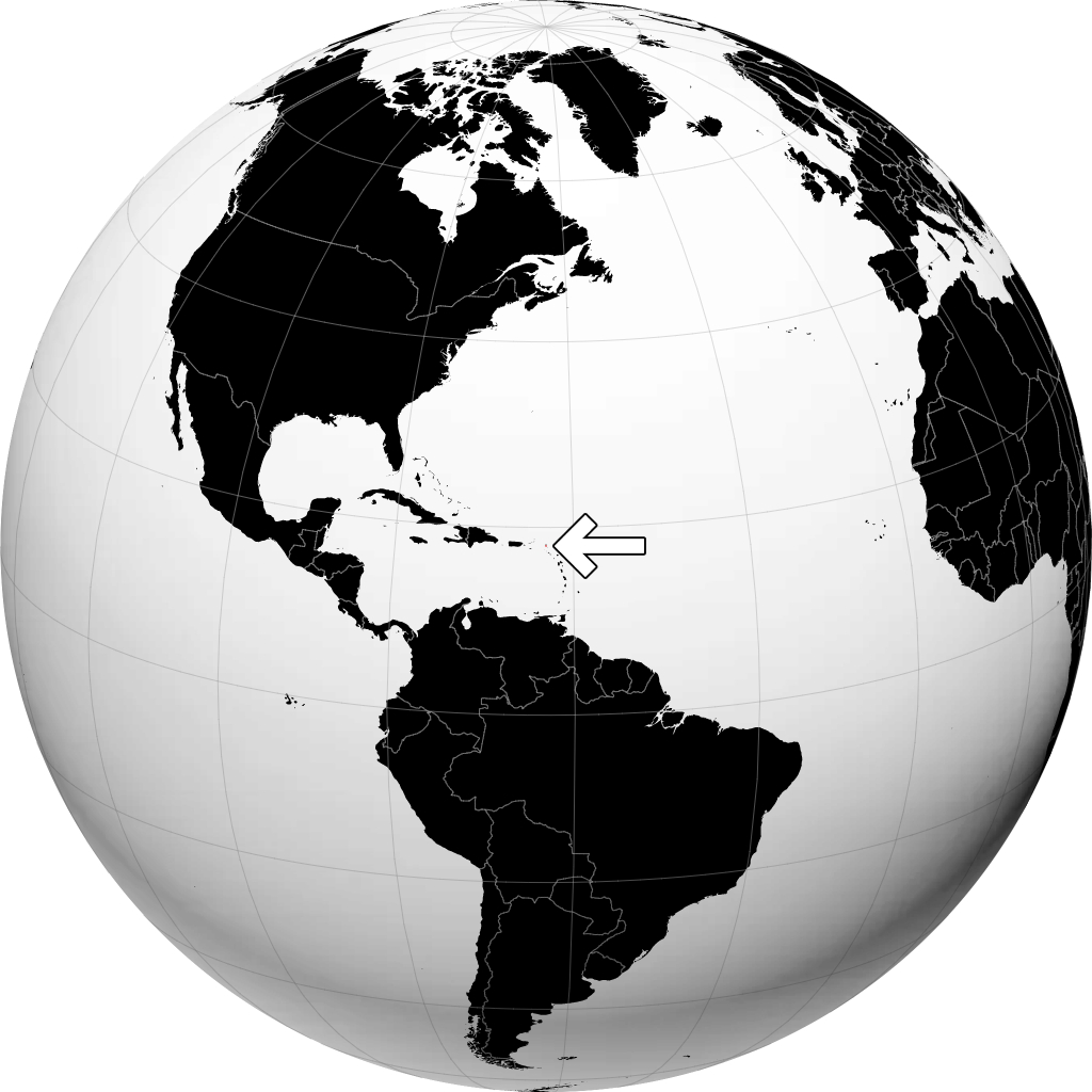 Sint Maarten sur le globe