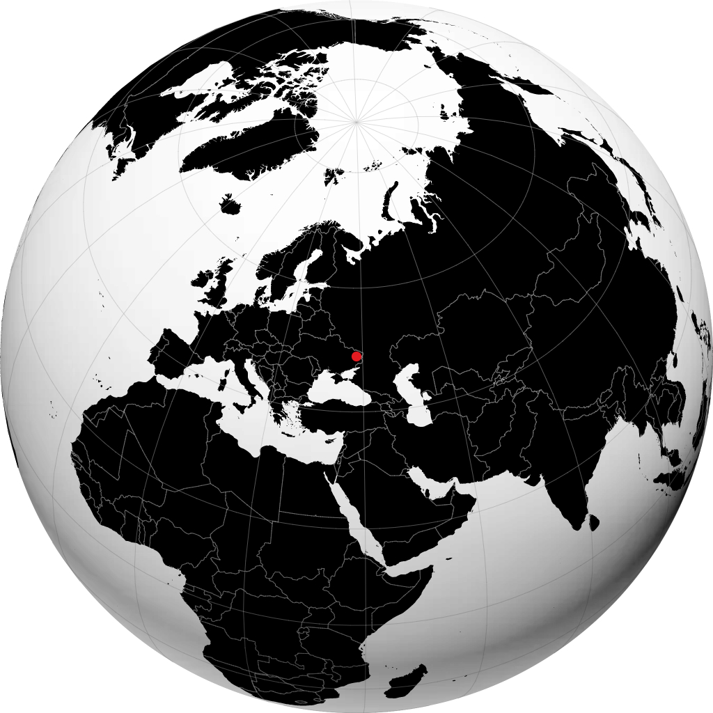 Syeverodonetsk sur le globe