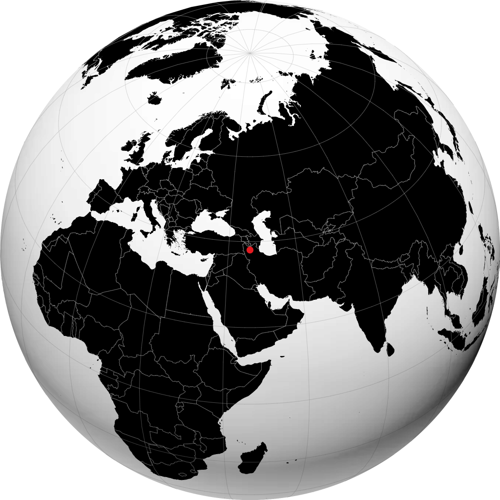 Tabriz sur le globe