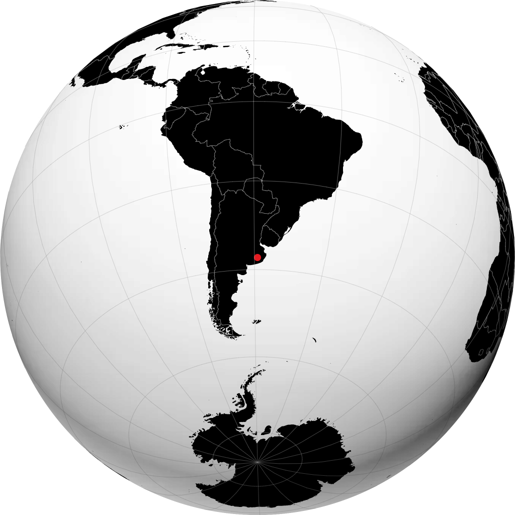 Tandil sur le globe