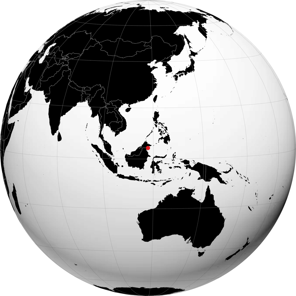 Tawau sur le globe