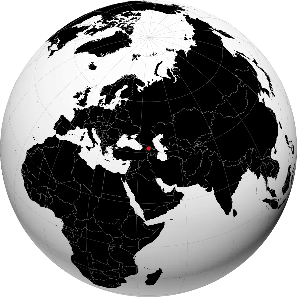 Tbilissi sur le globe