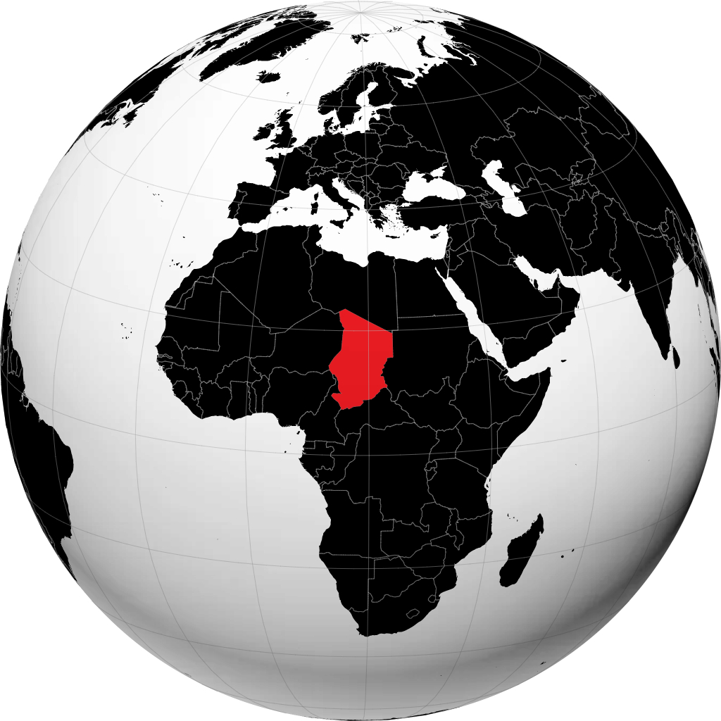 Tchad sur le globe
