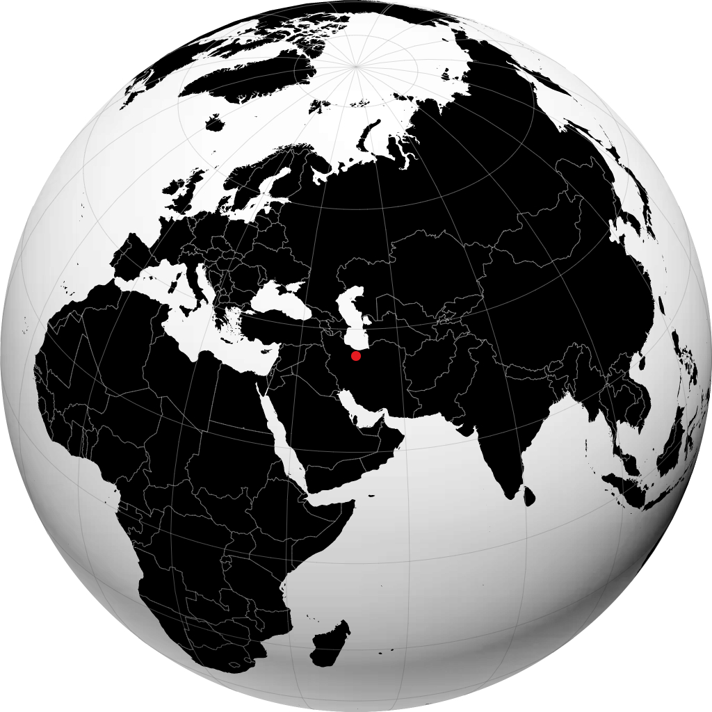 Téhéran sur le globe