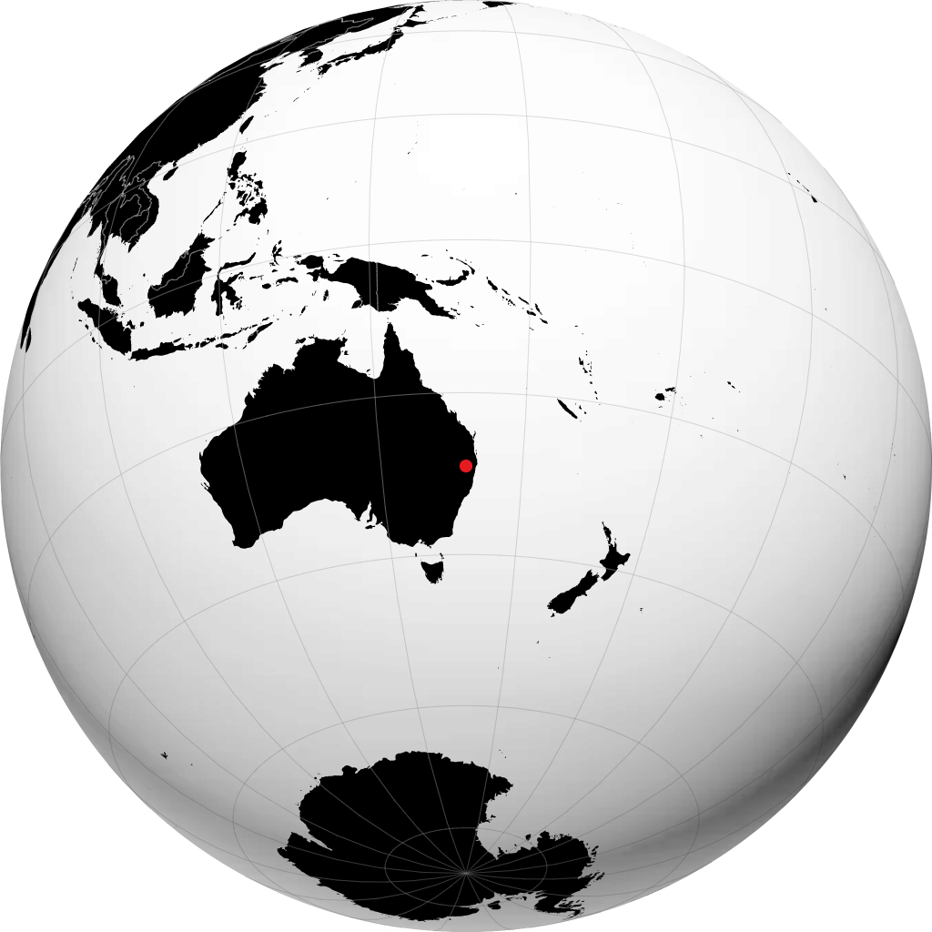 Tenterfield sur le globe