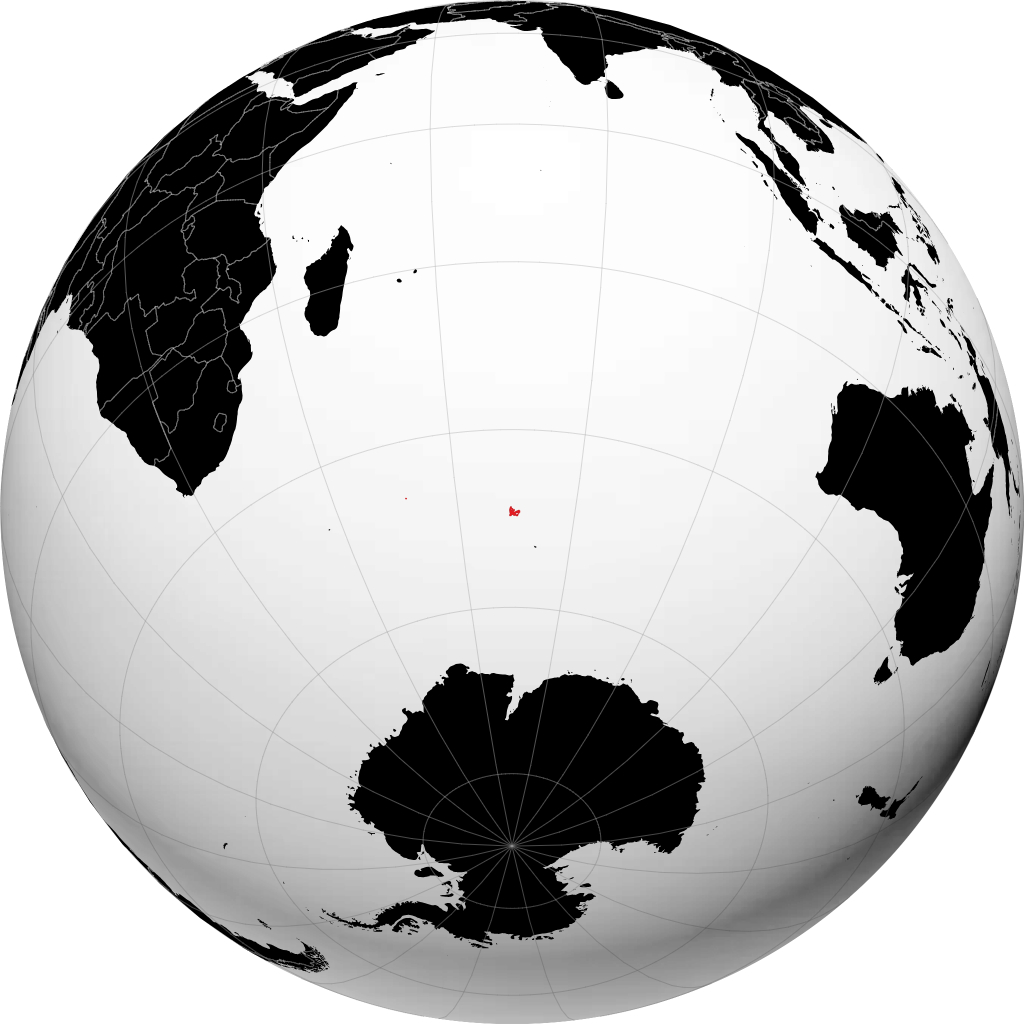 Terres australes et antarctiques françaises sur le globe