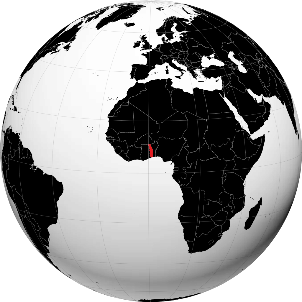 Togo sur le globe