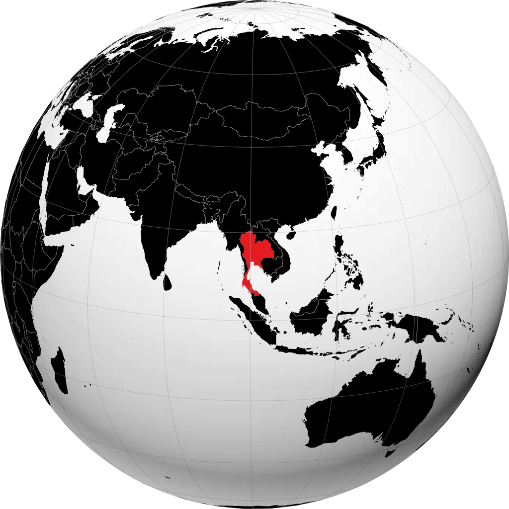 Thaïlande sur le globe