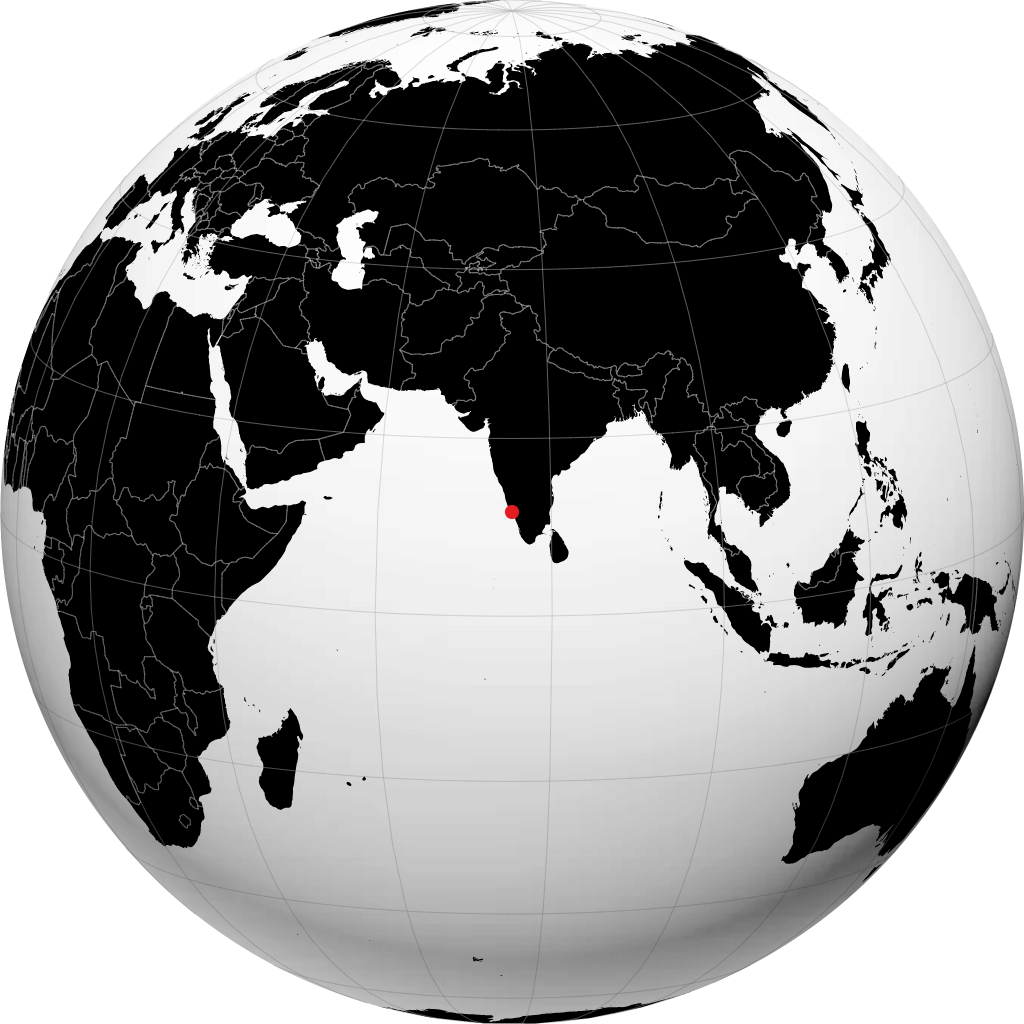 Thalassery sur le globe
