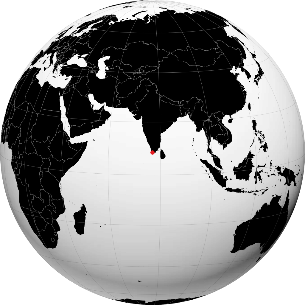 Thiruvananthapuram sur le globe