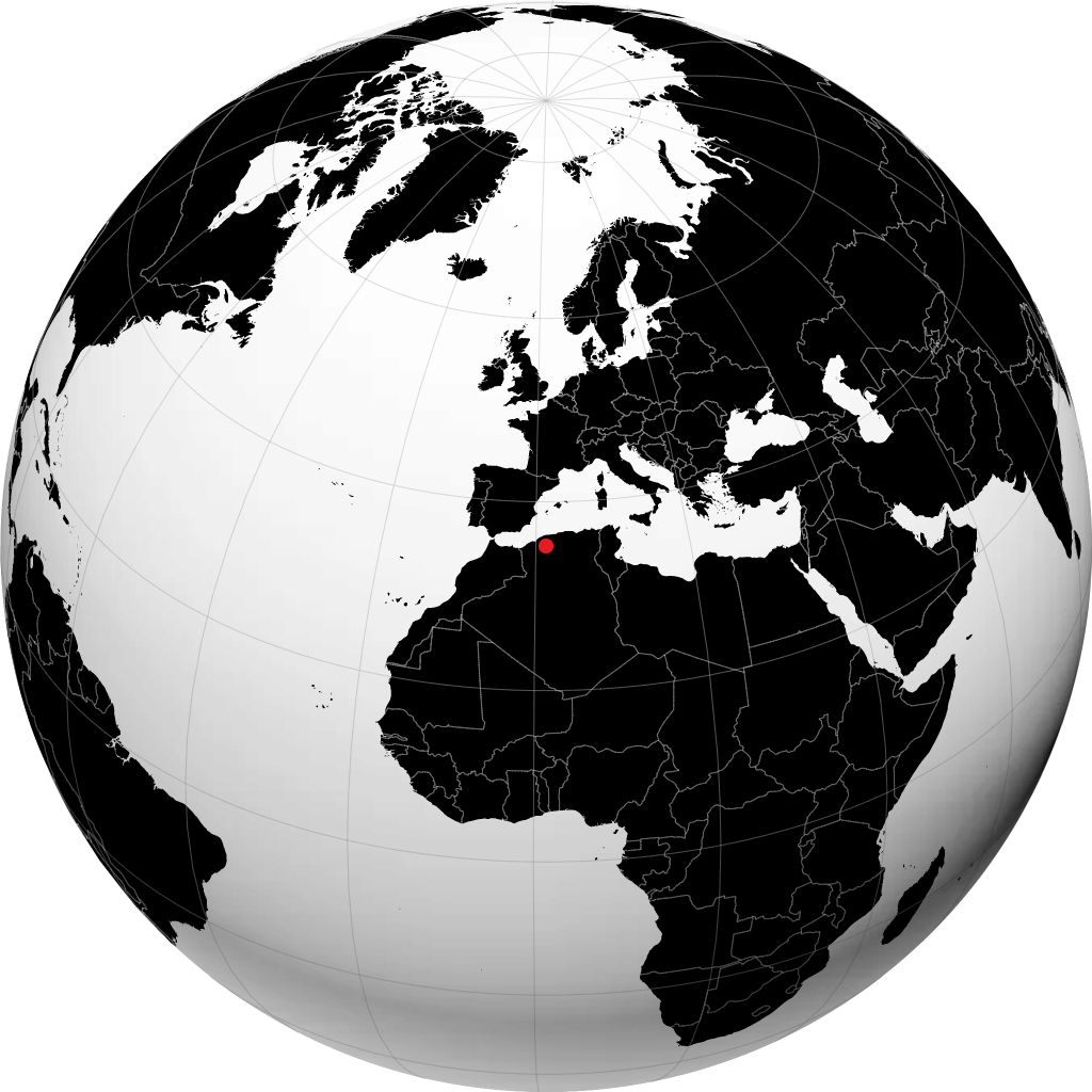 Tiaret sur le globe