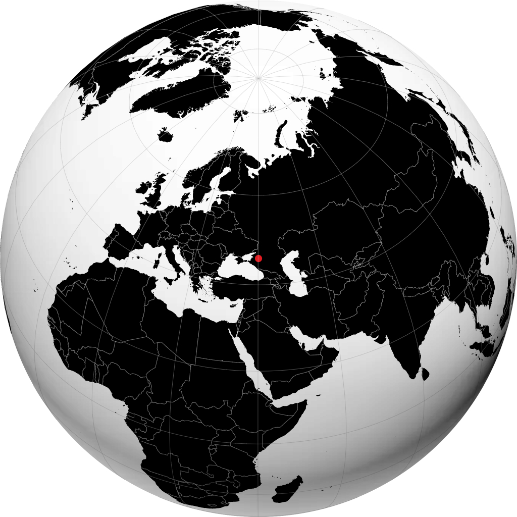Tikhoretsk sur le globe