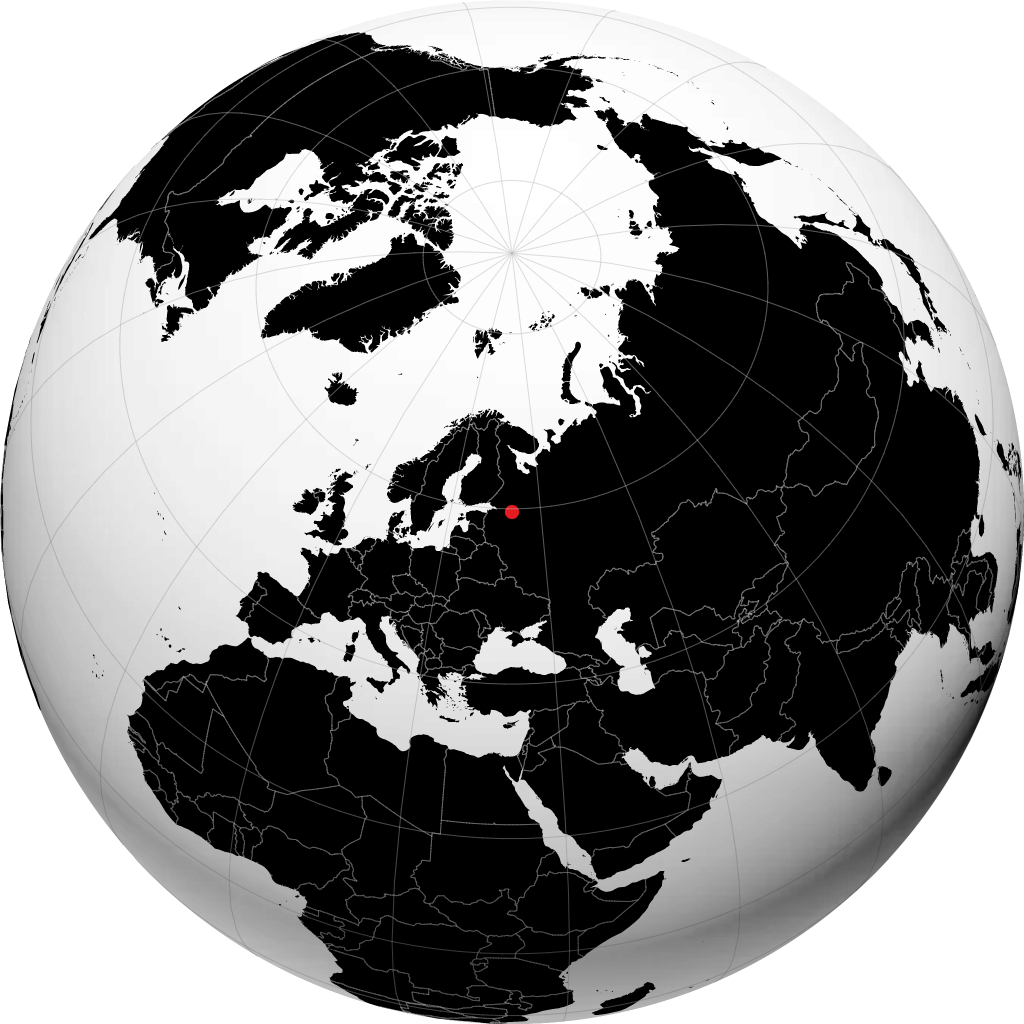 Tikhvin sur le globe