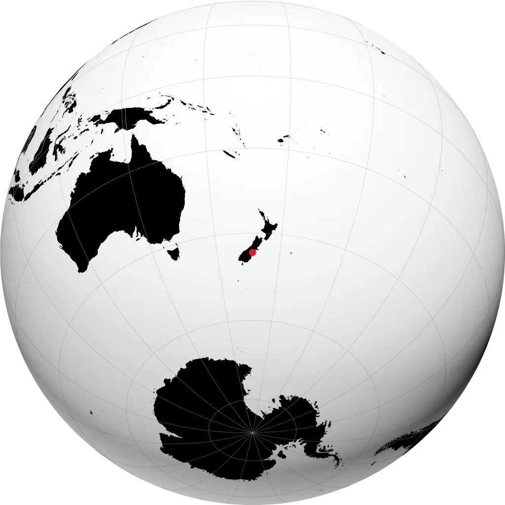 Timaru sur le globe